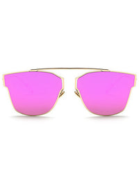 Modern Metal Mirrored Lens Pantos Sunglasses