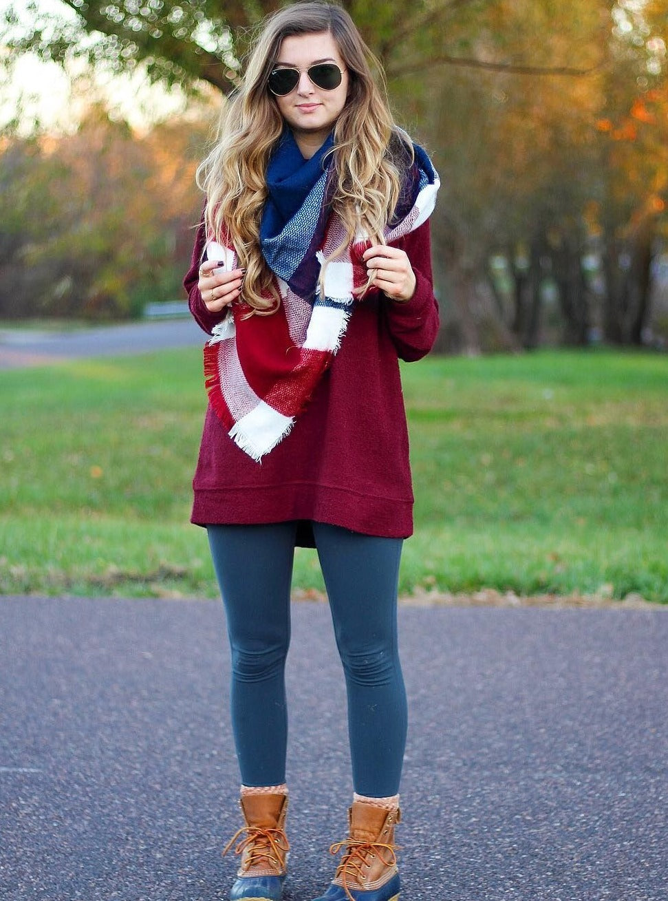 casual outfits of blanket scarves