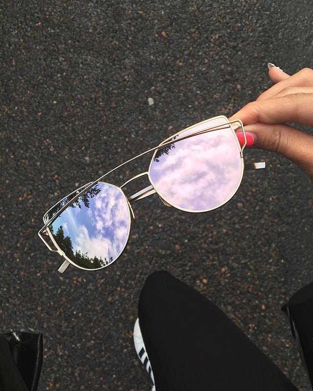Double Crossbar Metal Pantos Aviator Sunglasses