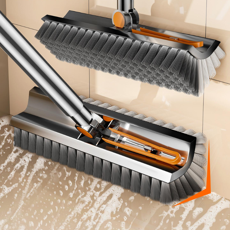 2-in-1 Floor Scrub Brush Water Scraper
