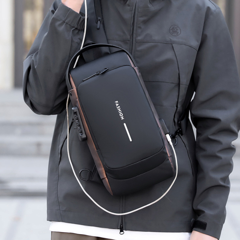 Men's Chest Bag Password Lock Anti-theft Waterproof Shoulder Bags