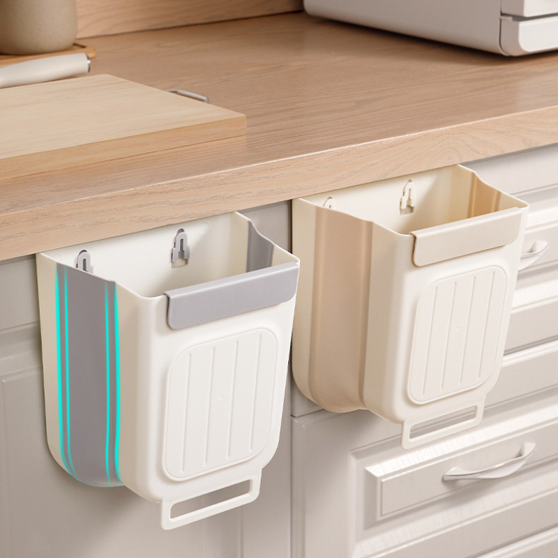 Folding Trash Can Household Kitchen Cabinet Waste Basket