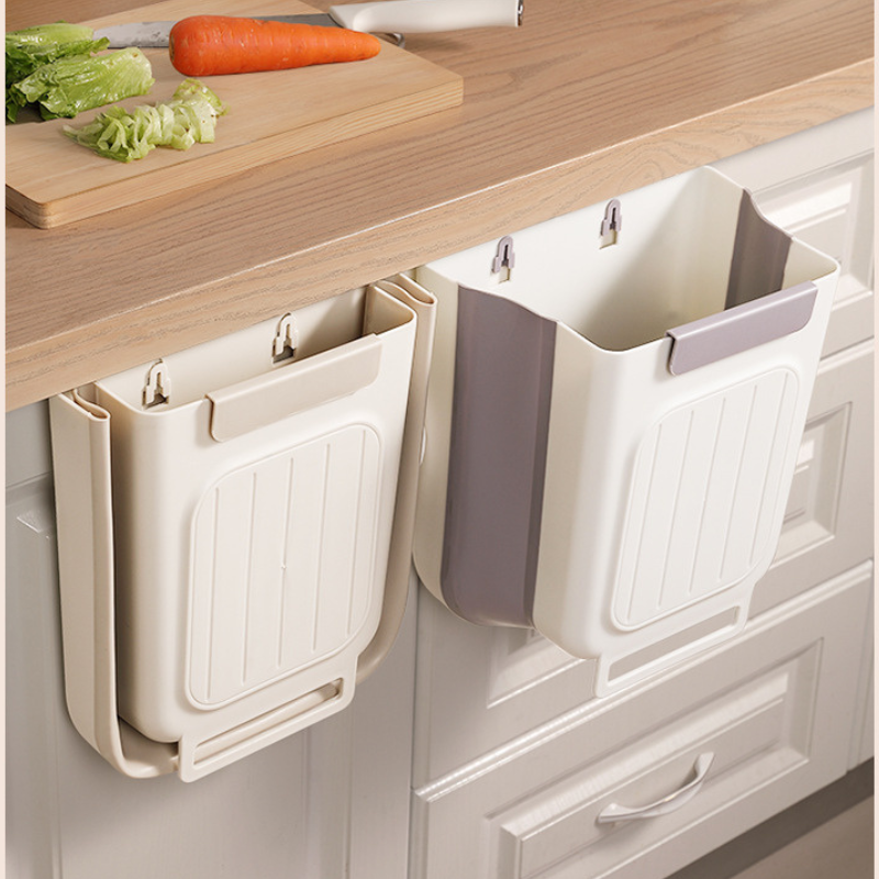 Folding Trash Can Household Kitchen Cabinet Waste Basket