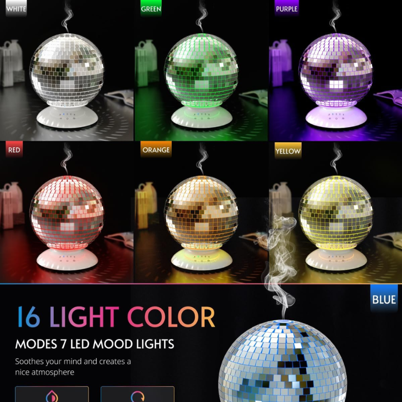 Essential Oil Diffuser Rotating Home Disco Decor