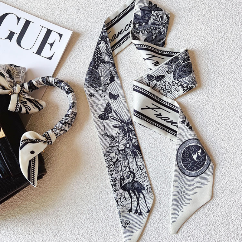 Illustrated Art Print Scarf – Timeless Graphic Design