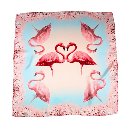 Flamingo Silk Bandana Scarf