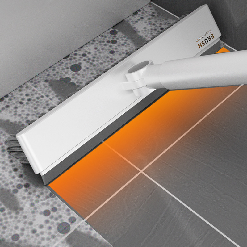 Floor Scrub Brush 2-in-1 Cleaner with Scraper V-Shaped Bristles