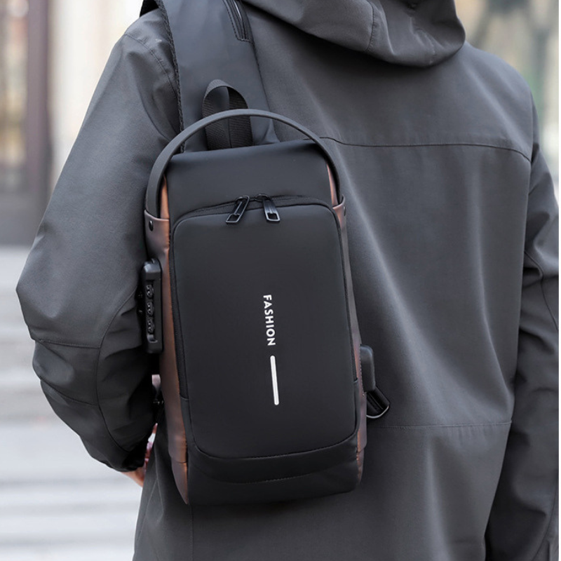 Men's Chest Bag Password Lock Anti-theft Waterproof Shoulder Bags