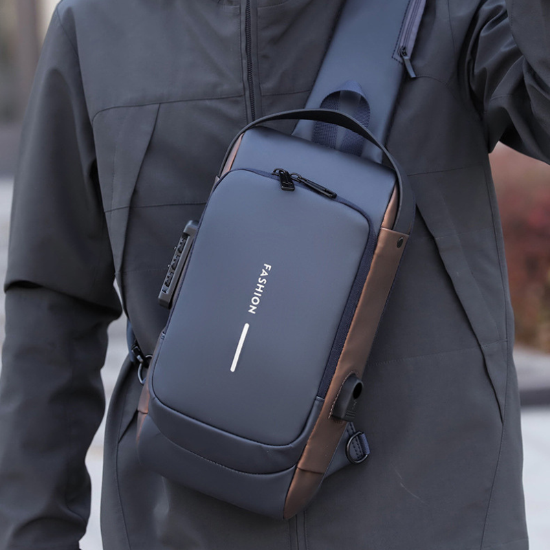 Men's Chest Bag Password Lock Anti-theft Waterproof Shoulder Bags