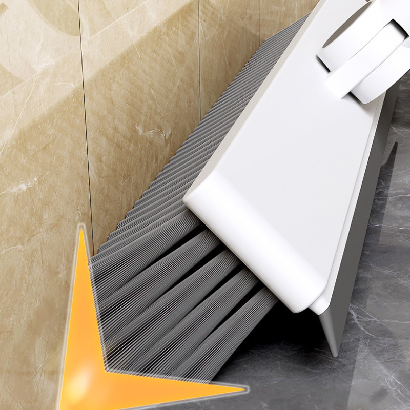 Floor Scrub Brush 2-in-1 Cleaner with Scraper V-Shaped Bristles