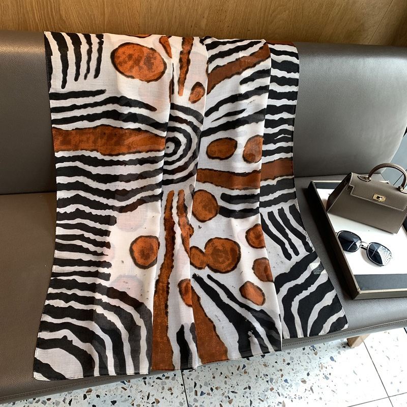 Elegant Summer Silk Scarf with Lightweight Shoulder Wrap