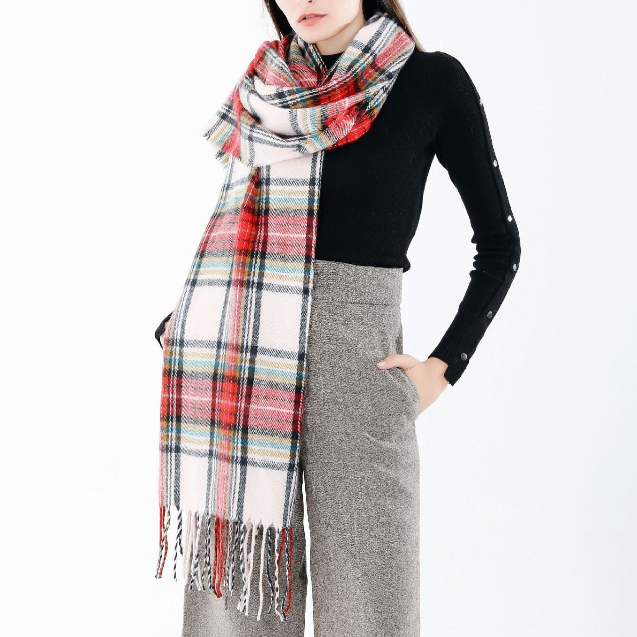 Fall Winter Plaid Scarves