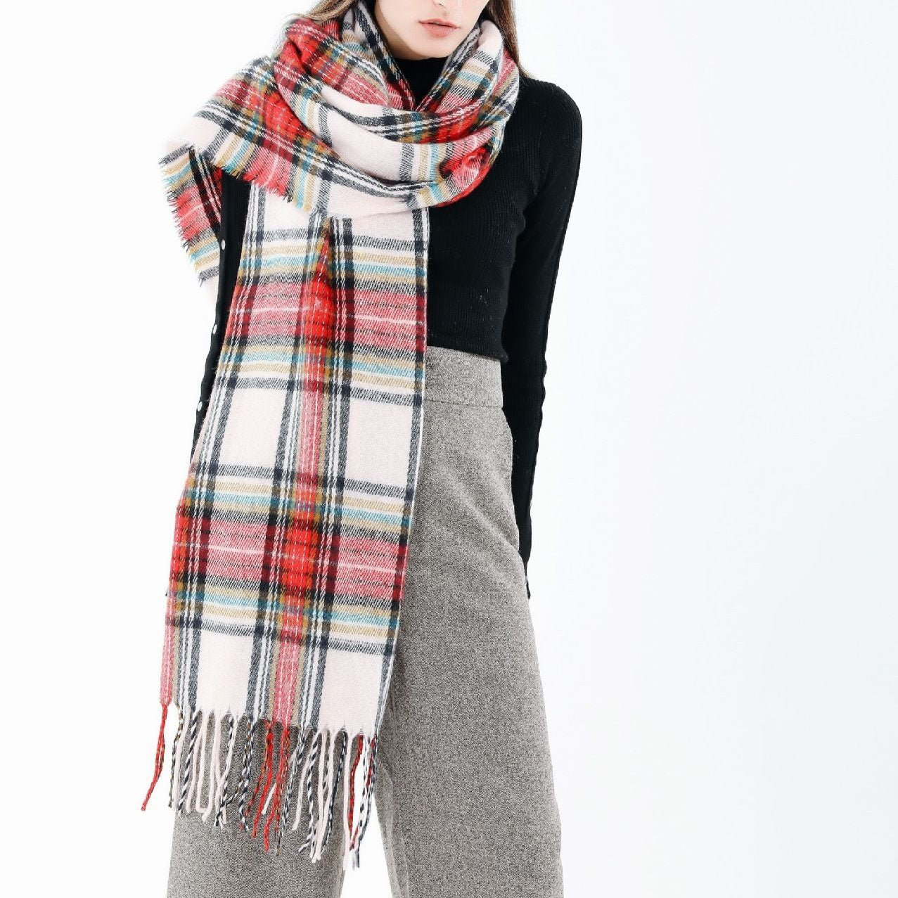 Fall Winter Plaid Scarves