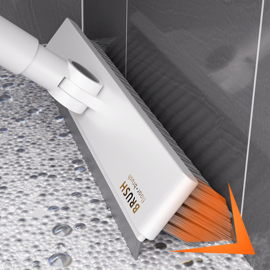 Floor Scrub Brush 2-in-1 Cleaner with Scraper V-Shaped Bristles