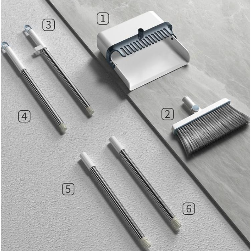 Long Handle Standing Broom and Dustpan Set