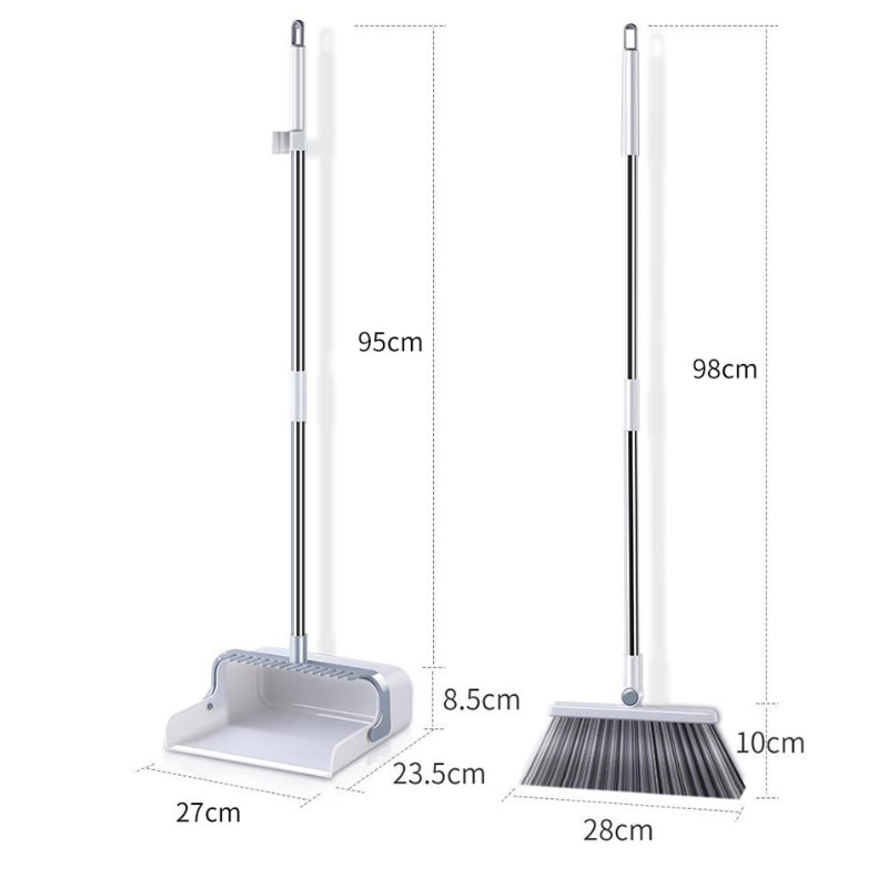 Long Handle Standing Broom and Dustpan Set