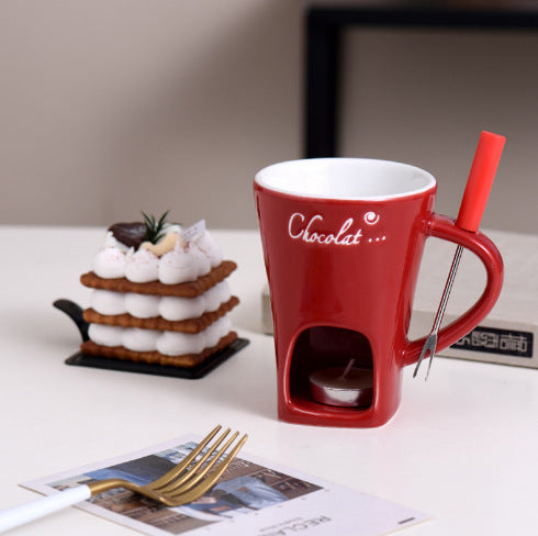 Ceramic Fondue Cup Melting Pot for Chocolate Cheese