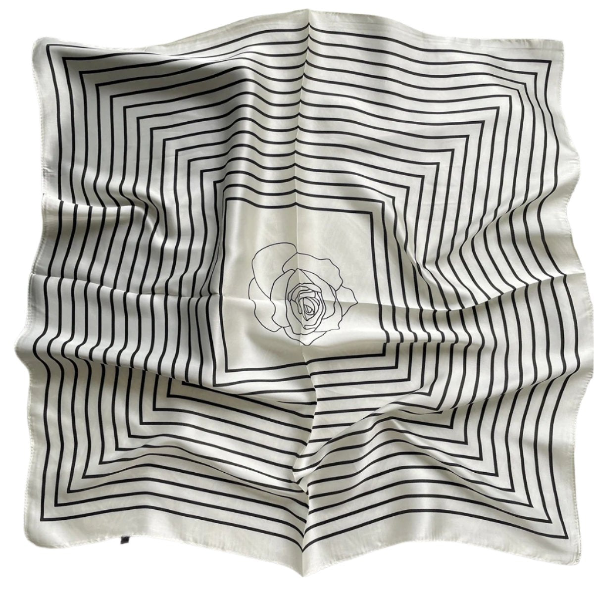 New Small Square Women Hair Scarf Striped Printed Simulation Silk Scarf Neck Scarf