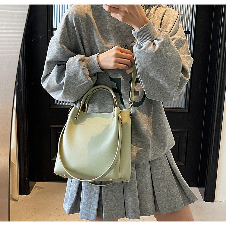 Simple Versatile Shoulder Bag Stylish Crossbody Bucket Bag