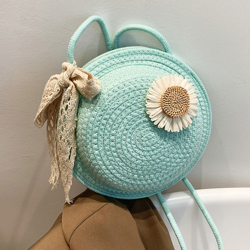 Bags for Women Cute Summer Flower Straw Bag Crossbody Round Bag