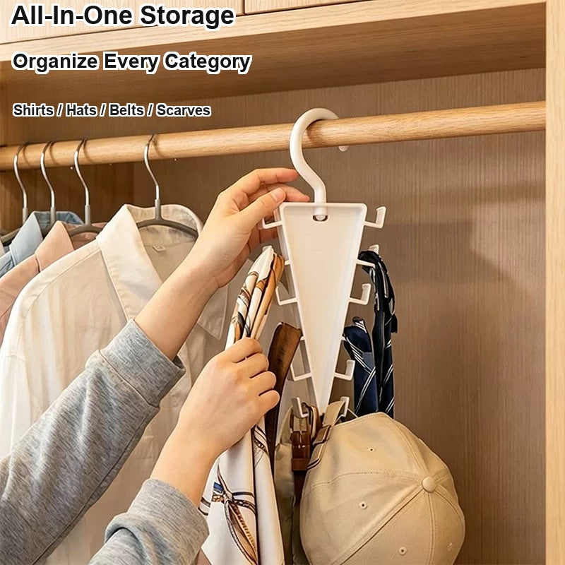 V-Shape Non-Crush Hanger with 12 Storage Hooks