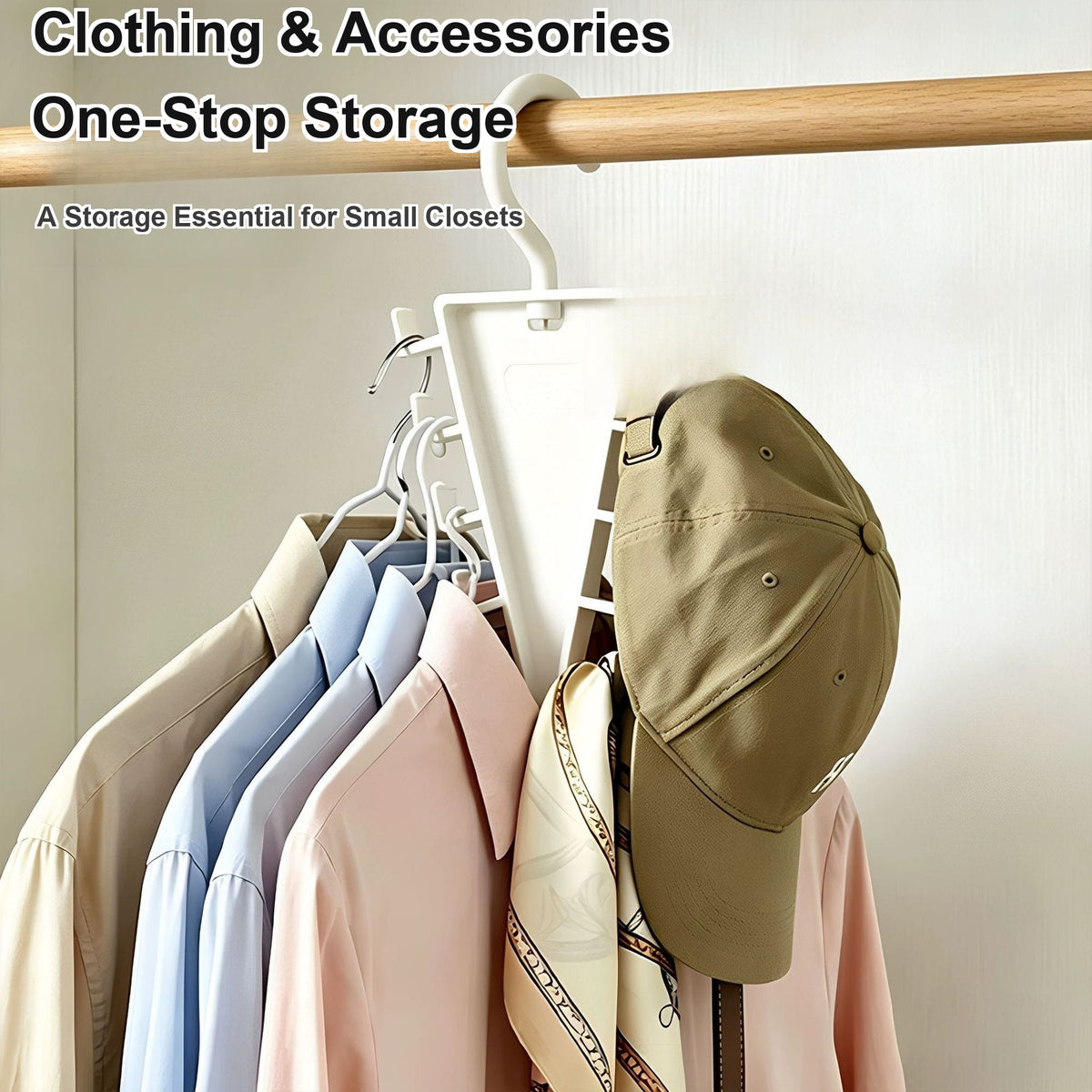 V-Shape Non-Crush Hanger with 12 Storage Hooks
