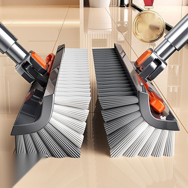 V-Shape Double-Sided Tile & Grout Scrub Brush, 49-Inch Extendable Handle