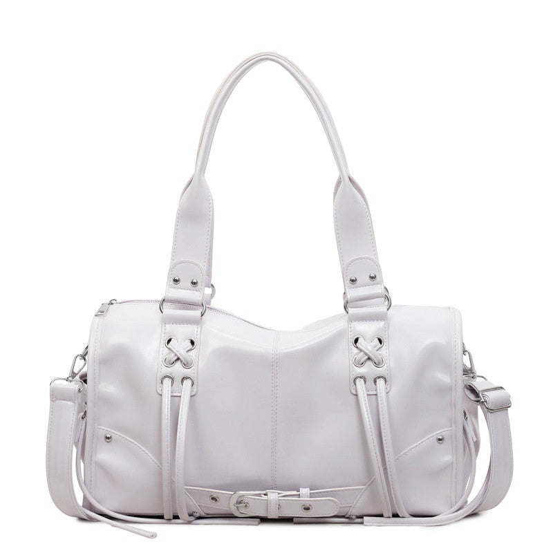 Moto Buckle Tote Bag for Women - Glossy Lavender