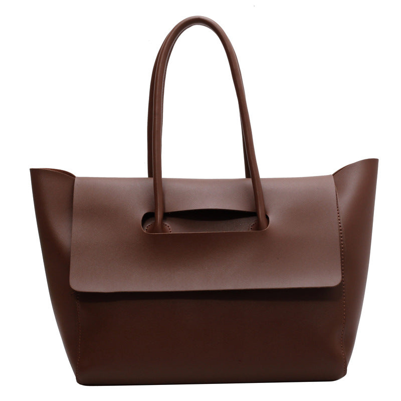 Oversized Flap Tote Bag for Women - Structured Work Shoulder Bag