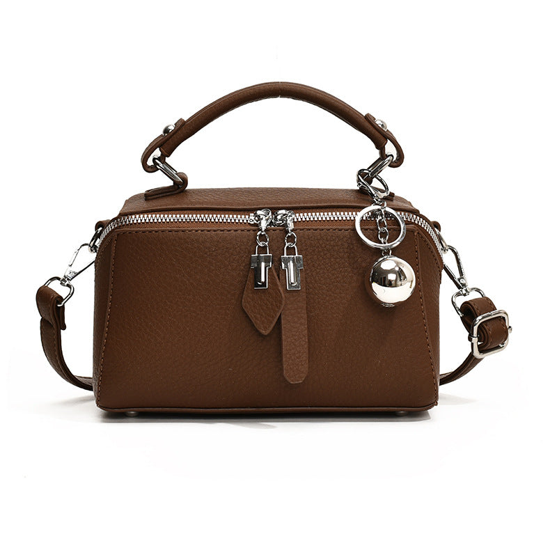 Boston Top-Handle Bag for Women - Zip Satchel with Detachable Crossbody Strap