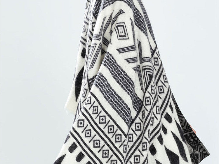 Geometric Ink Blanket Scarves