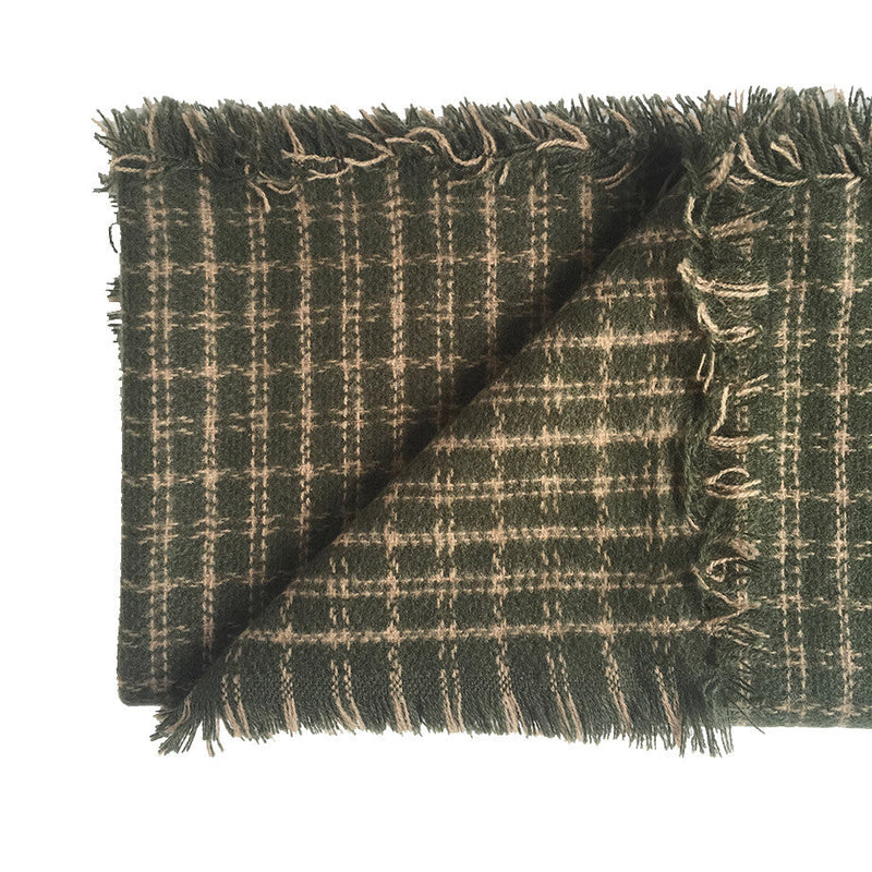 Missing You Small Plaid Scarf In Dark Green