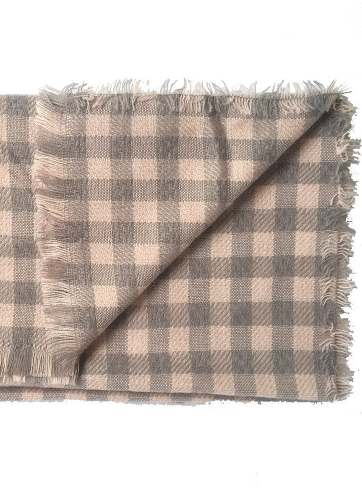 Blush Pink Check Scarf