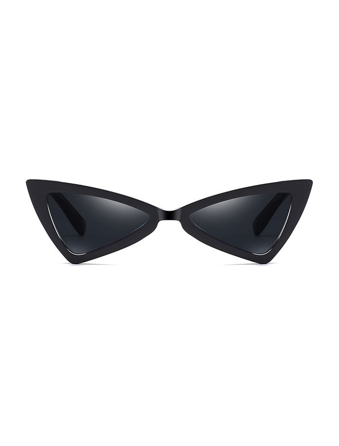 Retro Triangle 90s Cat Eye Sunglasses Black