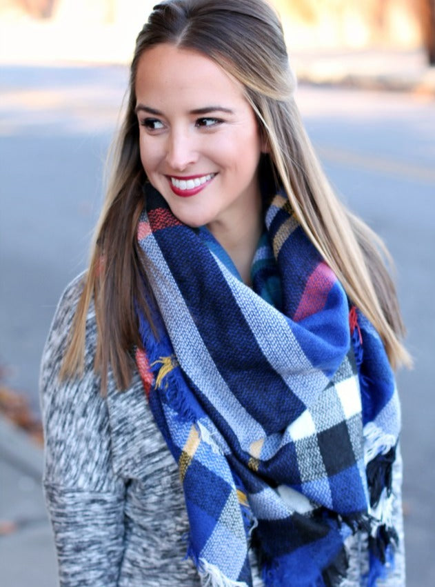 Navy blue hot sale blanket scarf