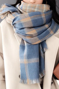 Fall Winter Reversible Plaid Scarves