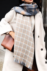 Fall Winter Reversible Plaid Scarves
