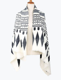 Geometric Ink Blanket Scarves