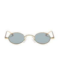 Retro 1990's Small Oval Metal Sunglasses