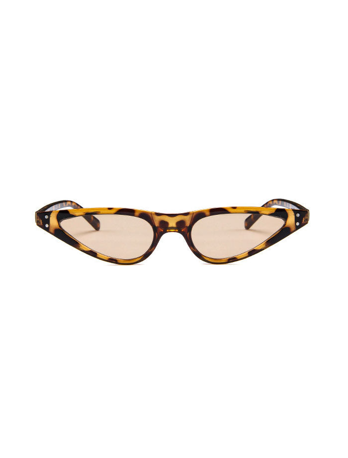 Retro 90's Thin Cat Eye Rivet Sunglasses
