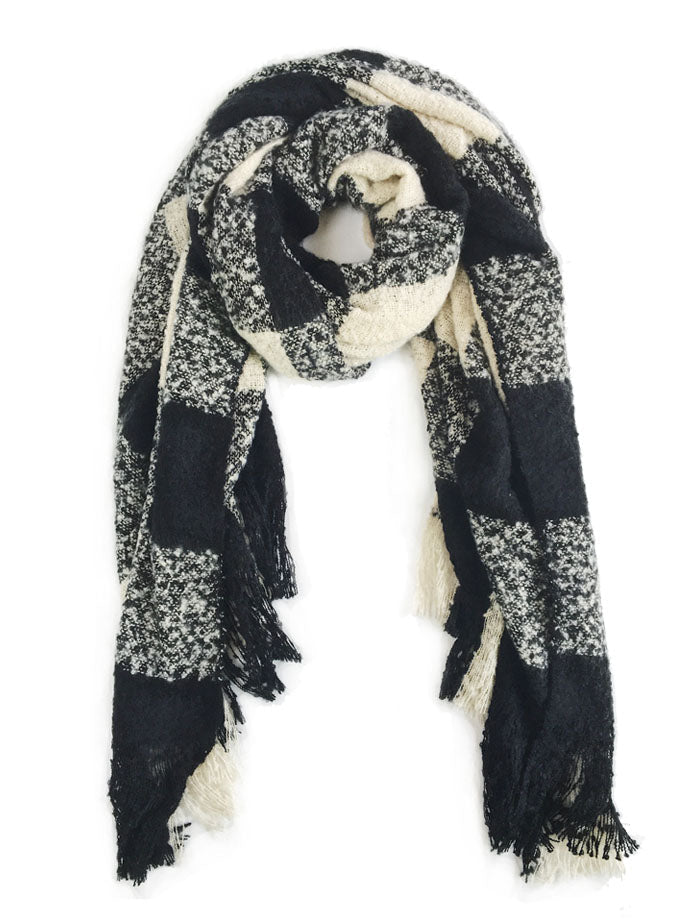 Plaid Fringe Scarf