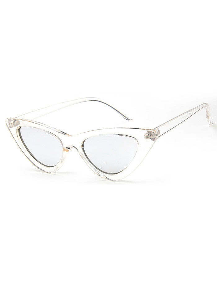 Retro 90's Cat Eye Clear Frame Sunglasses --- Four Colors