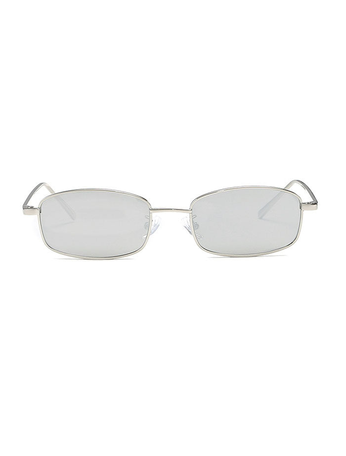 Retro 1990's Rectangle Mirrored Lens Sunglasses 