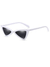 Retro Triangle 90s Cat Eye Sunglasses White