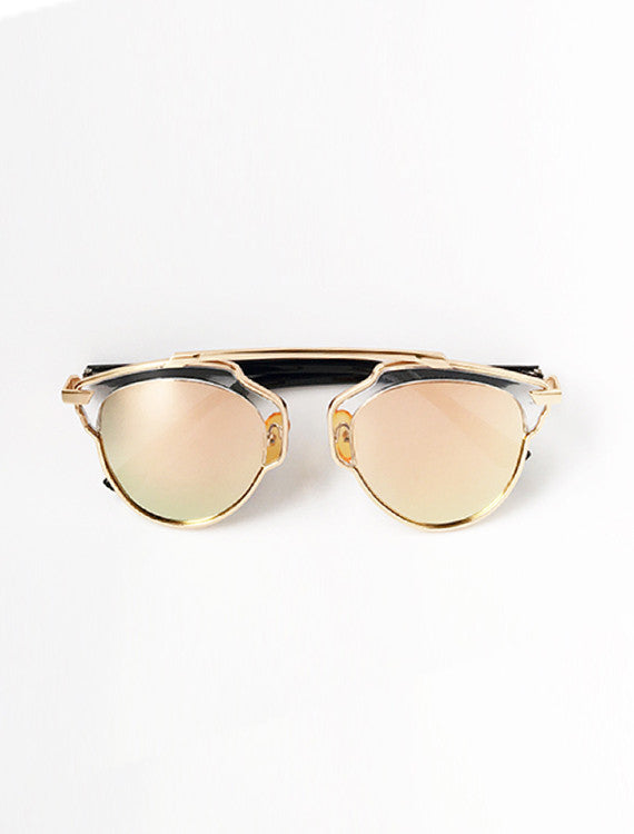 Fashion Cateye Polarized Sunglasses Gold