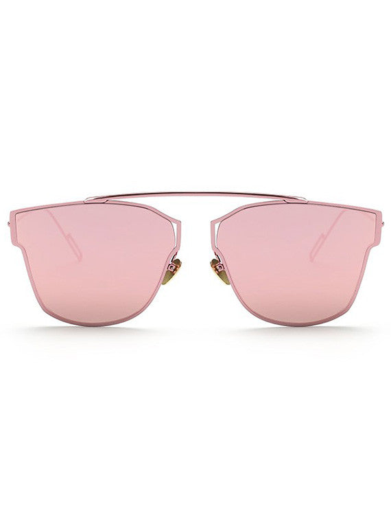 Modern Metal Mirrored Lens Pantos Sunglasses