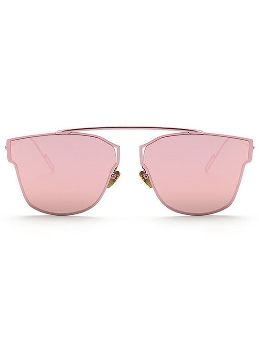 Modern Metal Mirrored Lens Pantos Sunglasses