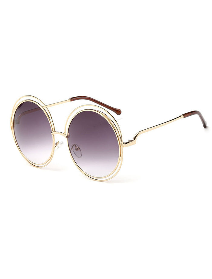 Round Copper/Alloy Sunglasses