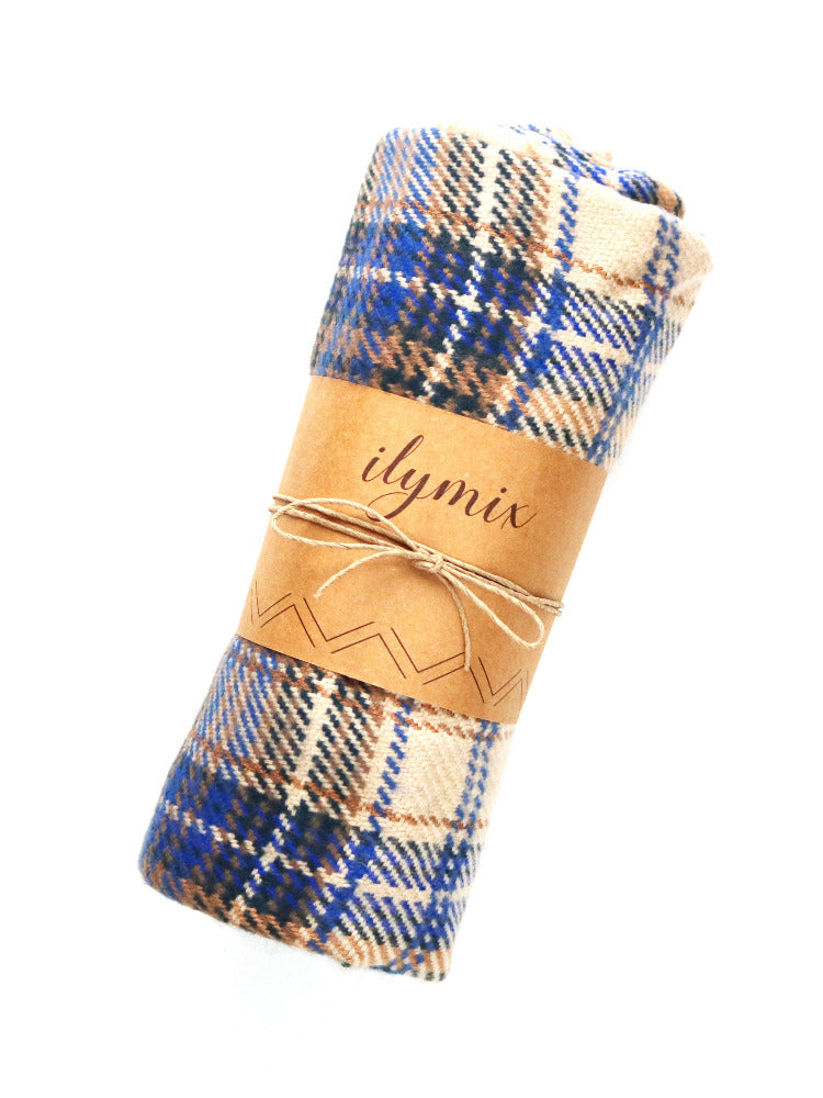 Fall Perfection Check Scarf In Blue