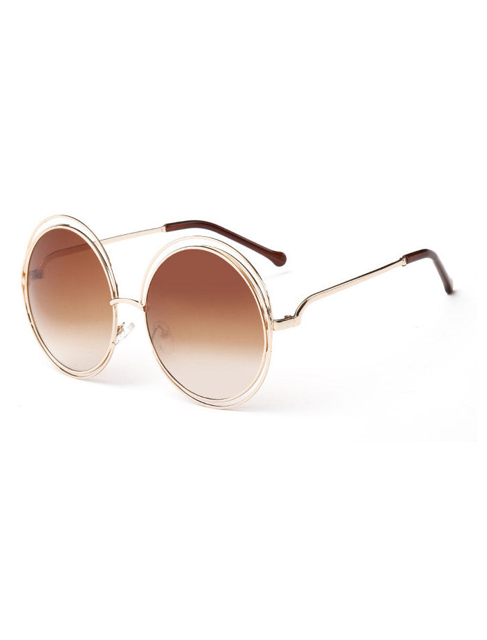 Round Copper/Alloy Sunglasses